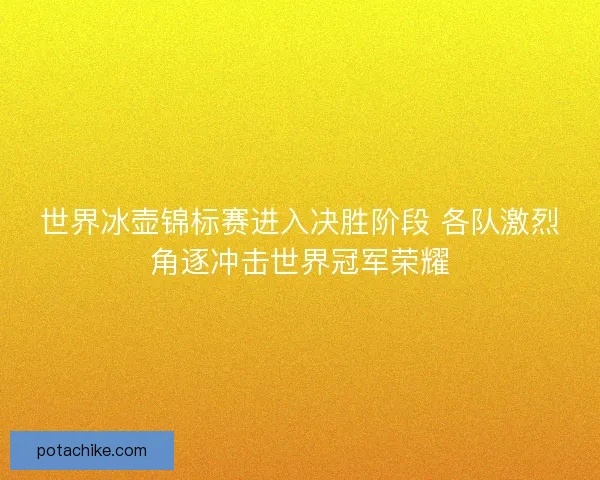 世界冰壶锦标赛进入决胜阶段 各队激烈角逐冲击世界冠军荣耀